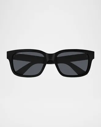 Gucci Men & apos;s Rectangle Plastic Sunglasses