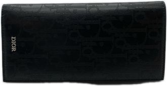Dior Black Leather Long Wallet (Bi-Fold) (Pre-Owned)