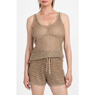 Guess Ava Open Stitch Tank in Wet Sand Multi at Nordstrom, Size Large