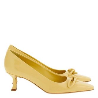 Ferragamo Annie Kitten Heel Pump With Asymmetric Bow, Size 7 C