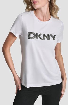 DKNY Pumiced Logo Graphic T-Shirt in White at Nordstrom, Size X-Large