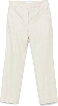 Loulou Studio Chiffon Cropped Broeken - Dames - Vrijetijds broeken - Beige - M - Chiffon - Broeken