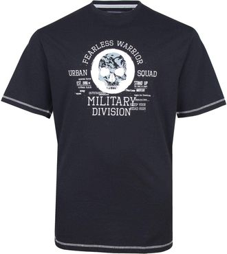 KAM Fearless Warrior Crew Neck T-Shirt for Men in Black, 6XL