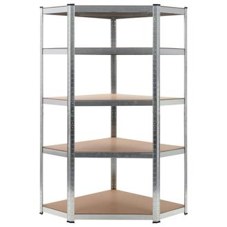 Berkfield Home Storage Shelf Silver 90x90x180 cm Steel & MDF | Size: 90 x 90 x 180 cm