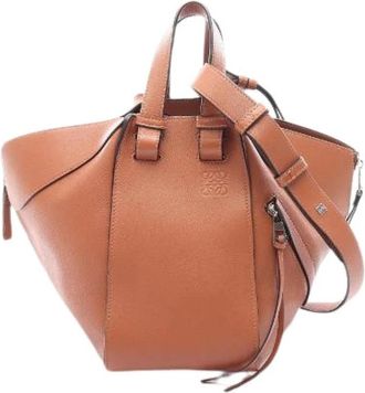 Loewe Pre-owned Hammock Small Leather 2way Handbag - Dames - Vintage Handtas - Bruin - ONE Size - Leer - Vintage