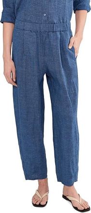 Eileen Fisher Washed Organic Linen Delave Ankle Pleated Lantern Pants Womens Clothing Deep Dive : XL 28