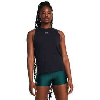 Under Armour Trainingstop UNDER ARMOUR UA RIVAL MUSCLE TANK, Damen, Gr. XL, weiss (schwarz,, wei&szlig;), Obermaterial: 57% Baumwolle, 38% Polyester, 5% Elasthan, Rundha
