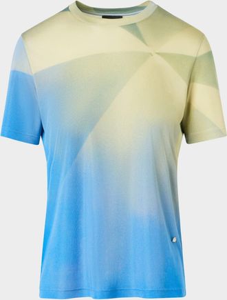 Akris Sunbeam Print Silk Short-Sleeve T-Shirt