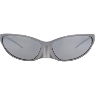 Balenciaga 70mm Wraparound Sunglasses in Grey Grey Grey at Nordstrom Rack