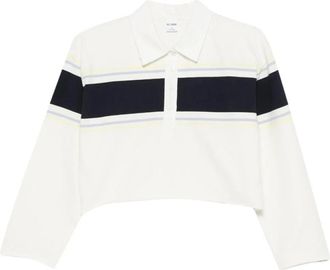 Re/Done Gestreept Polo Top - Dames - Polos - Wit - XS - Katoen - Tops