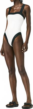 Goldbergh Hemera One Piece Swimsuit In White/black