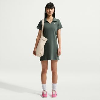 Nike Womens Nike Sportswear Chill Knit Slim Polo Dress in Green | IO2718-303