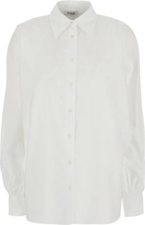 SoSUE Antonia Cuffed-Sleeve Shirt - Dames - Overhemden - Wit - ONE Size - Katoen - Overhemden
