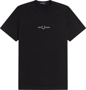 Fred Perry T-shirt met geborduurd logo - Heren - T-shirts - Zwart - XL - Katoen - Tops