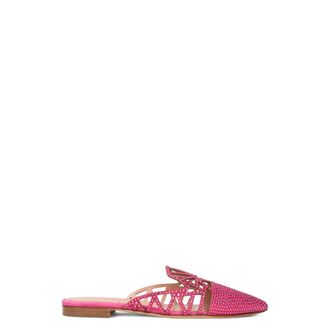 Alberta Ferretti Low Pointed Mules - Dames - Slip ons - Roze - 39 EU - Leer - Schoenen