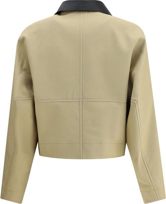 Givenchy Womens Cropped Cotton And Wool Caban Beige Jacket