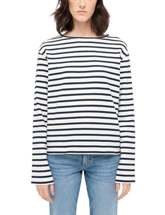 Mustang Langarmshirt MUSTANG Style Sutton, Damen, Gr. XL, french rivera stipe rivera classic, Jersey, Obermaterial: 100% Baumwolle, gestreift, relaxed fit tai