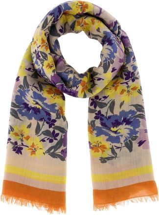 Valentino Garavani Accessoires, Dames, Veelkleurig, ONE Size, Wol, Floral Printed Scarf