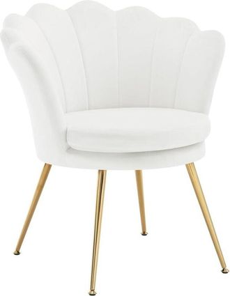 Woltu Sillón Acolchado para Dormitorio, Terciopelo, Blanco - Woltu