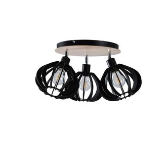 Netlighting Nicoleta Ceiling Spotlight Clusters Black & Natural 32cm 3x E27