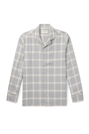 Officine Générale Eren Camp-Collar Checked Ramie Shirt