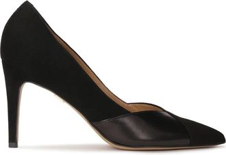 Kazar Zwarte su&egrave;de en gladleren pumps - Dames - Pumps - Zwart - 39 EU - Su&egrave;de - Schoenen