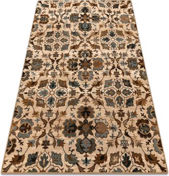 RugsX Alfombra De Lana Omega Amalfi Flores Sepia Beige 200x300 Cm
