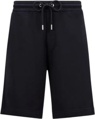 Moncler Navy Katoen Denim Shorts met Zak - Heren - Korte Broeken - Blauw - S - Katoen - Korte Broeken