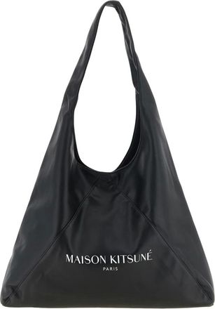 Maison Kitsun&eacute; Triangle Tote - Bags - unisex - Negro - ONE SIZE