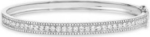 Allurez Round Diamond Channel Set Bangle Bracelet 14k White Gold (1.70ct)