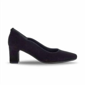 Gabor Womens Scalloped Suede Heel In Black