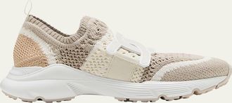 Tod's Stretch Woven Cotton Runner Sneakers