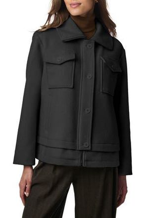Bernardo Chest Pocket Coat in Black at Nordstrom Rack, Size Large