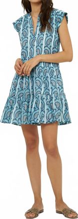 Oliphant Roll Sleeve Dress In Goa Blue