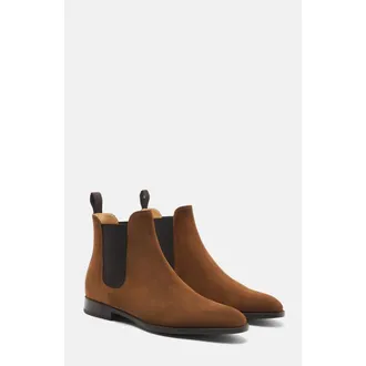 Scarosso Giacomo Chelsea Boots in Tobacco Suede at Nordstrom, Size 40.5