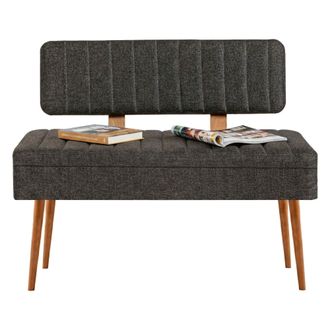 Dmora Banca Barthelemy, Soporta 150 Kg, Estructura Negra, Altura Asiento 40 Cm, 105x40x85h Cm Roble Marr&oacute;n