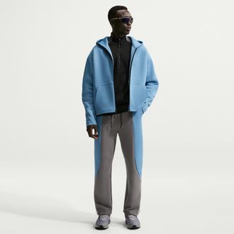 Nike Mens Tech Color-Block Open-Hem Fleece Pants in Black | IF1323-015