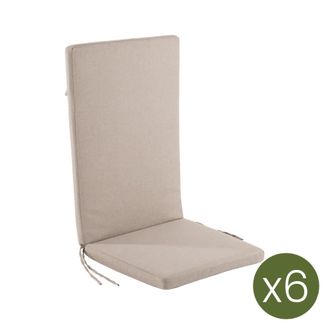 ED&Egrave;N JARD&Iacute; Pack de 6 cojines de sillas de jard&iacute;n reclinables olefin marr&oacute;n