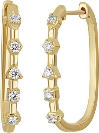 Bony Levy Maya Diamond Station Set Hoop Earrings in 18K Yellow Gold at Nordstrom