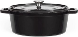 Livoo Cacerola Ovalada De Hierro Fundido De 29 Cm, Negra - Mep129n - Livoo