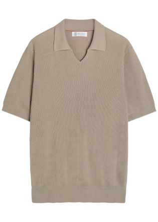 Brunello Cucinelli Ribbed Cotton-knit Polo top - Multicoloured 1 - 52 (IT52 / XL)