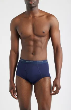 Nordstrom 4-Pack Supima Cotton Briefs in Navy Dusk at Nordstrom, Size 30