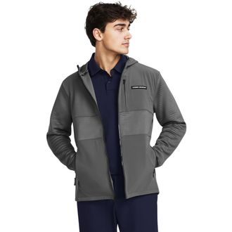 Under Armour Mens Storm Daytona Full Zip Golf Shirt, (025) Castlerock / / White, L