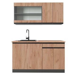 Vicco Cocina Vers&aacute;til R-line, Oro Power Roble/antracita, 140 Cm, Et Roble