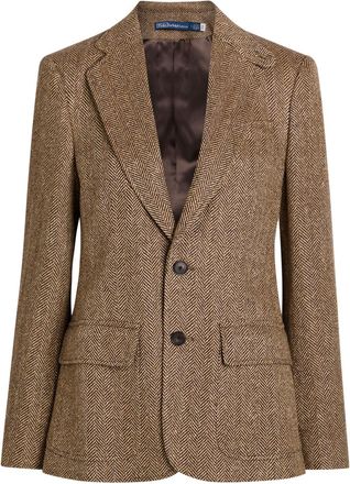 Polo Ralph Lauren Herringbone Tweed Blazer - Brown - 12 (UK16 / XL)