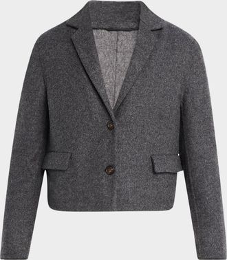 Brunello Cucinelli Fluid Wool Double-Faced Crop Jacket