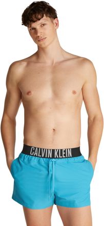Calvin Klein Mens Short Swim Shorts with Logo Waistband, Blue (Bash Blue), M