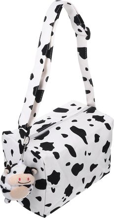 Vosarea Cow Bucket Bag Women Shoulder Cross Body Bag Small One-shoulder for Daily Use Cow Pendant Design Fashion for Ladies