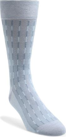 Cole Haan Stripe Cotton Blend Dress Socks in Medium Blue at Nordstrom