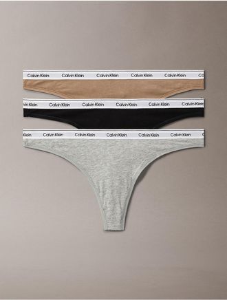 Calvin Klein Womens Icon Logo 3-Pack Low Rise Thong - Multi - XS